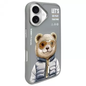 Nimmy Cool&Cute 2.0 Bear Case for Apple iPhone 16 6.1 inch Gray