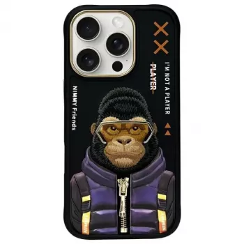 Nimmy Cool&Cute 2.0 Monkey Case for iPhone 16 Pro Max 6.9 inch Black
