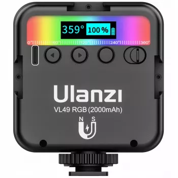Ulanzi VL49 RGB LED Video Light, 2500K-9000K, 6W, 2000mAh