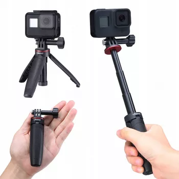 ULANZI MT-09 Mini Tripod Monopod Hand Grip for GoPro SJCAM Xiaomi DJI Osmo Action Black
