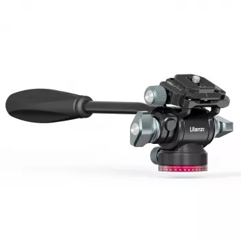 Ulanzi U-190 Panoramic Video Fluid Head with Oil Damping, Aluminum Alloy, 5kg Load, Arca-Swiss Quick Release, 360° Pan, Black