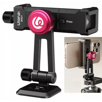 ULANZI MA51 F38 Quick Release Phone Clamp Mount with Cold Shoe, Aluminum Alloy, Black
