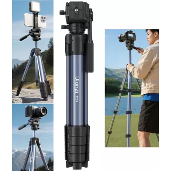 ULANZI TT39 155cm Aluminum Alloy Tripod with Phone Holder for DSLR, Mirrorless, Smartphone