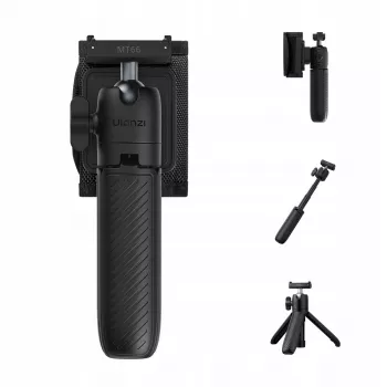 ULANZI MT66 3-in-1 Mini Tripod Selfie Stick Backpack Clip for DJI Osmo Action 5 Pro 4 3, GoPro, Insta360 - Black