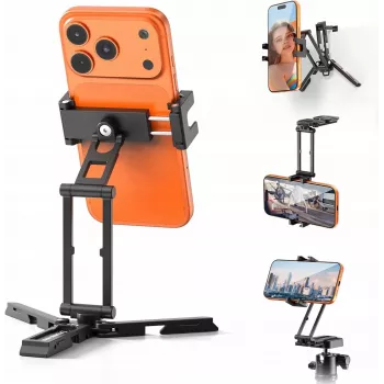 ULANZI SK29 Magic Arm Phone Tripod Mount with Arca-Swiss Quick Release Plate, 1/4 inch Thread, Cold Shoe, Black