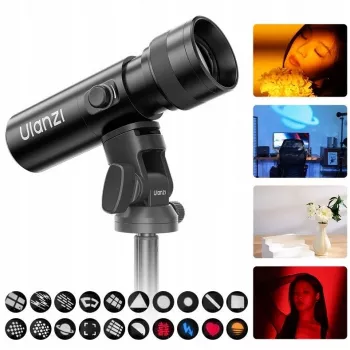 ULANZI LM01 10W LED Spotlight with Gobo and Color Filters, Zoom, and Effects
