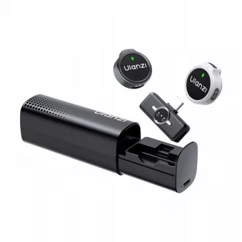Ulanzi A21 Wireless Microphone System 2.4GHz Dual Lavalier Clip-on with USB-C Receiver and Charging Case