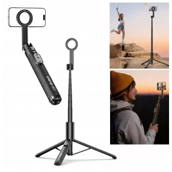 ULANZI SK27 2-in-1 Selfie Stick Tripod with MagSafe Magnetic Mount, 165cm Extension, Bluetooth Remote, Black