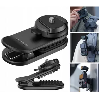 ULANZI CK02 Quick Release Camera Clip Mount with Magnetic Plate for Backpack Strap Belt Shoulder Strap, Black