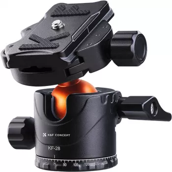 K&F Concept BH-28L Ball Head, 10kg Load, 28mm Ball, Arca-Swiss, Black