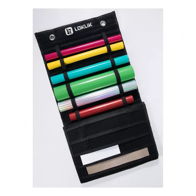 LOKLIK Vinyl Roll Holder - Wall Mounted Storage for 24 Rolls, Black