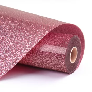 LOKLIK Glitter Heat Transfer Vinyl - Pink - 30.5 x 90 cm