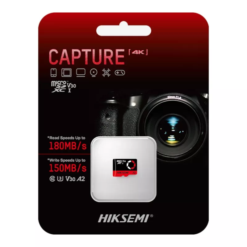 HIKSEMI Capture Series 512GB MicroSDXC Memory Card UHS-I U3 V30 A2 180MB/s Read 150MB/s Write TLC