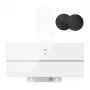 ISEASY TV1390D4-CC-I2 Wall-Mounted Chimney Range Hood 90cm 750m³/h Stainless Steel Black Glass