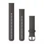 Garmin QuickFit 18 mm Silicone Watch Band Graphite with Slate Gray Stitching 010-12932-0E