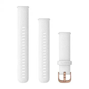 Garmin QuickFit 18mm Silicone Watch Strap White with Rose Gold Buckle 010-12932-0F
