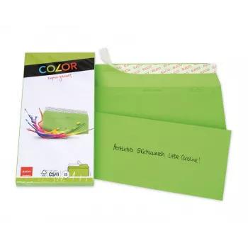 ELCO Color Envelope C5/6 (114 x 229 mm), without window, self-adhesive, 100 g/m², Intense Green, 25 pcs (74617.62)
