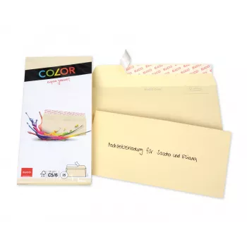ELCO Color Envelope C5/6 (114 x 229 mm), without window, self-adhesive, 100 g/m², Chamois (cream), 25 pcs (74617.41)