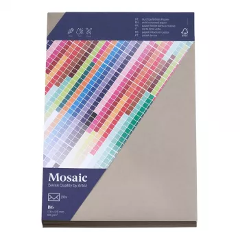 Artoz Papier Mosaic Envelopes DIN B6 Without Window, Cement, Gummed (Wet-Adhesive), 20 Pieces