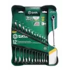 SATA 13-Piece Double Ratchet Combination Wrench Set with X-Beam Design, Metric, 8-21 mm, Chrome Vanadium Steel, Blow Molded Case