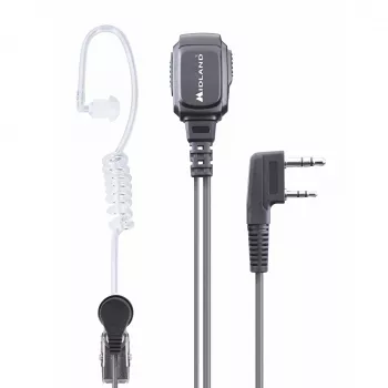 Midland MA 31LK Pro Wired Headset with Acoustic Tube - Black/Transparent