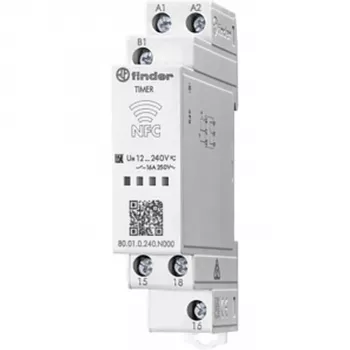 Finder 80.01.0.240.N000 Multifunction Time Relay, 240 V AC/DC, 2 s - 24 h, 1 CO, Screw Terminal, 17.5 mm