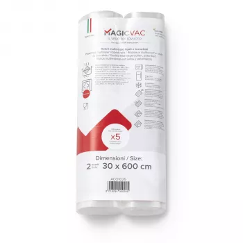 Magic Vac 2 Vacuum Sealing Film Rolls with Label 30 cm x 6 m