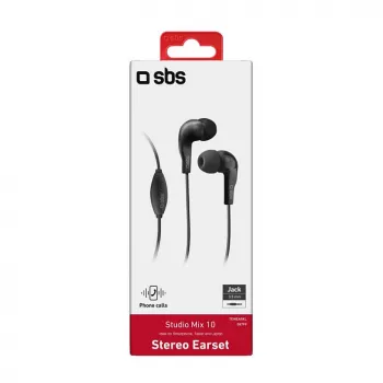 SBS TEINEARKL In-Ear Headset with Microphone - Black - Wired - 1.2m Cable - 3.5mm Jack - Calls & Music