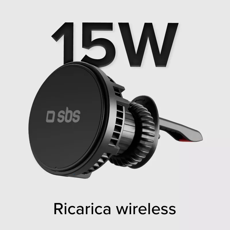 SBS TESUPFANWIR15W 15W Qi Wireless Car Charger with Cooling Fan - Black