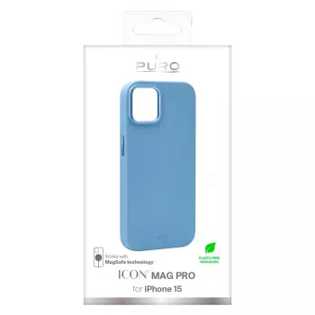 Puro ICON Mag Pro Case for Apple iPhone 15 6.1 inch MagSafe Light Blue PUIPC1561ICONMPLBL