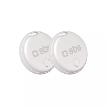 SBS Track My Circle Item Tracker Compatible with Apple Find My, 2-Pack - White