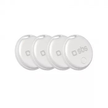 SBS Track My Circle Tracker Compatible with Apple Find My - 4 Pack - White