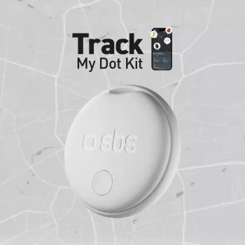 SBS Track My Circle Tracker Compatible with Apple Find My - 4 Pack - White