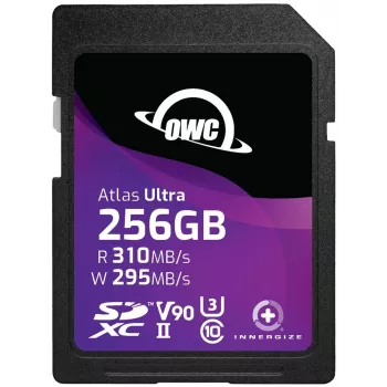 OWC Atlas Ultra 256GB SDXC UHS-II V90 Memory Card - 300 MB/s Read, 250 MB/s Write