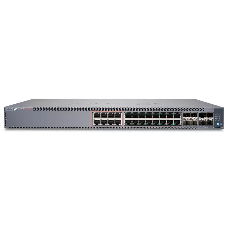 Juniper EX Series EX4100-24MP - Switch - L3 - managed - 8 x 100/1G/2.5G/5G/10GBase-T + 16 x 1Gb Ethernet + 4 x 1/10 Gigabit (Uplink)