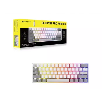 CORSAIR CLIPPER PRO MINI 60 Hall Effect Gaming Keyboard White