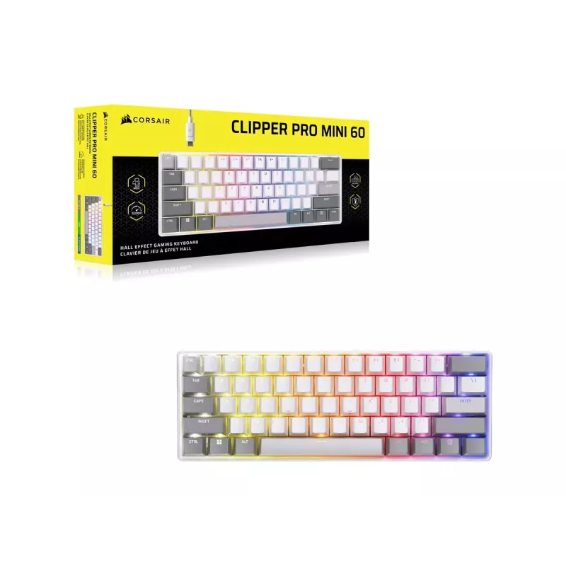 CORSAIR CLIPPER PRO MINI 60 Hall Effect Gaming Keyboard White