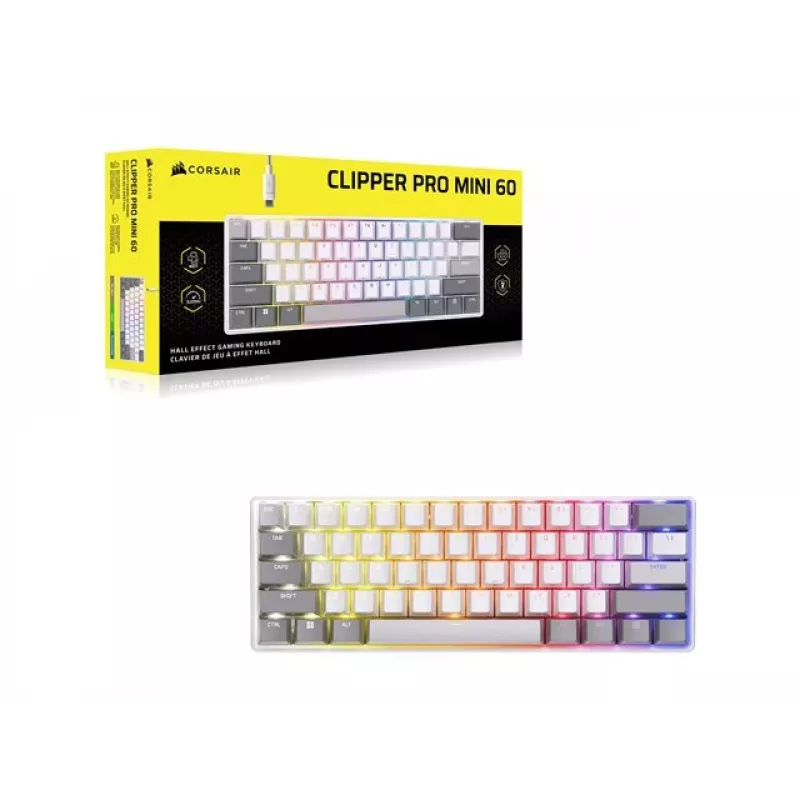 CORSAIR CLIPPER PRO MINI 60 Hall Effect Gaming Keyboard White