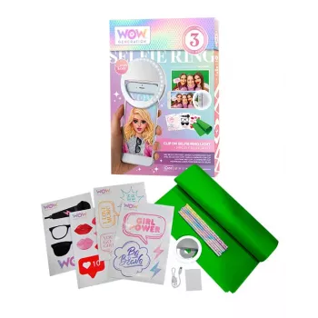 KIDS LED Ring Light for Phone Selfie Vlog + Accessories Kit Green Screen 1.5x1m Wow Generation / Wow00024