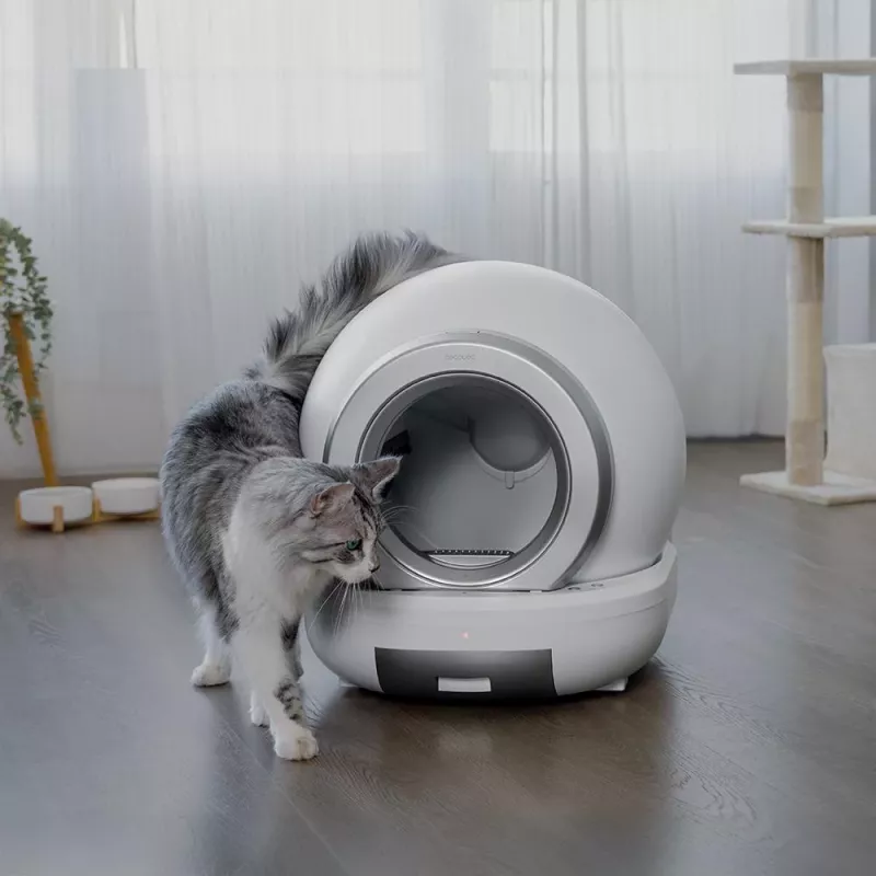 Cecotec Pumba 7000 CleanKitty Compact Connected Self-Cleaning Cat Litter Box, Wi-Fi, 10L Waste Bin, 6L Litter Capacity, Automatic Rotation, Safety Sensors, Smartphone App