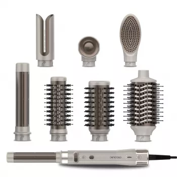 Cecotec CeramicCare 8in1 AirGlam Gyro Hair Styler and Dryer, 1200W, 7 Attachments, Champagne