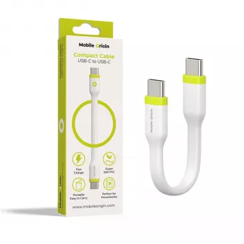 Mobile Origin Compact Cable USB-C to USB-C White 10cm