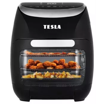 TESLA AirCook & Grill QG600 Hot Air Fryer with Grill, 6L Basket, 8L Total, 1800W, Black