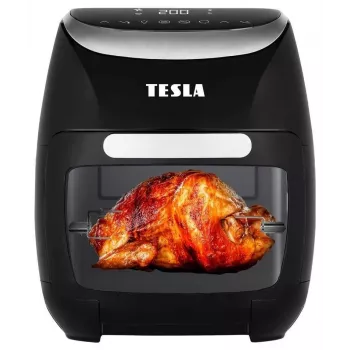 TESLA AirCook & Grill QG600 Hot Air Fryer with Grill, 6L Basket, 8L Total, 1800W, Black