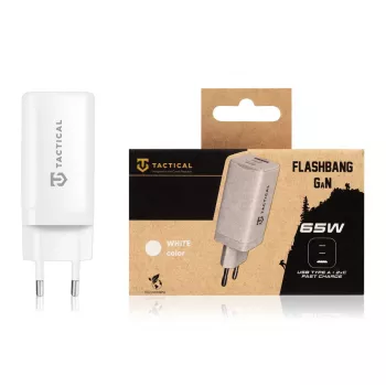 Tactical Adapter FlashBang GaN White 65W USB-C Charger