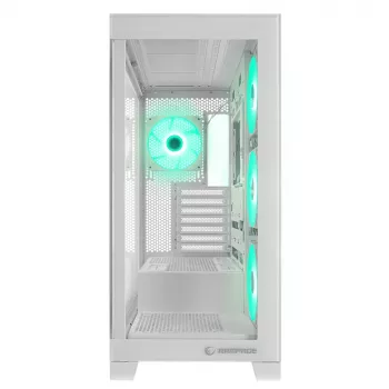 Rampage Hydra V2 Mid Tower PC Case White with 4x 120mm ARGB Fans and Tempered Glass