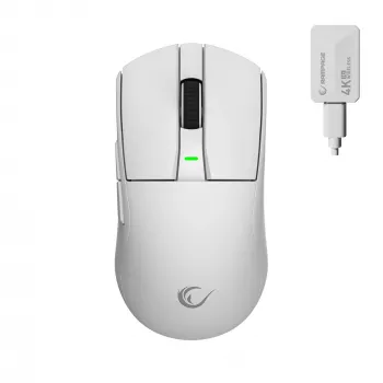 Rampage Zenith Pro Wireless Gaming Mouse 26000 DPI White + 4KHz Receiver PAW3395 BT 5.2