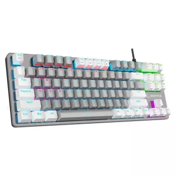 Rampage Snug RGB KRGD Blue Mechanical Gaming Keyboard, Tenkeyless, Grey-White