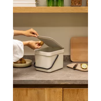 Brabantia Sort & Go Waste Bin Soft Beige 6 L