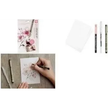Sakura Cherry Blossom Drawing Pen Set Black 6 Pieces